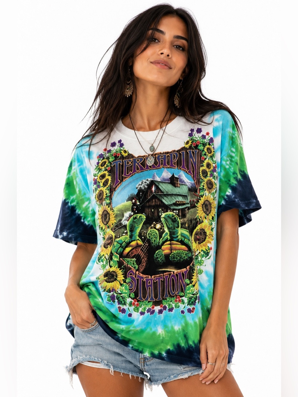 Liquid Blue Terrapin Station Grateful Dead Tie Dye T Shirt Medium Turtle Graphic